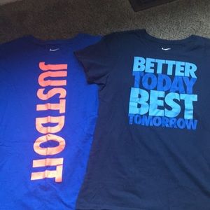 Two girls Nike tees